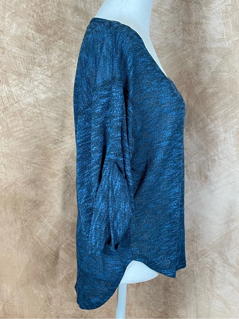 FP Beach Casual Scoop Neck Relaxed Top in Heather Teal size XS